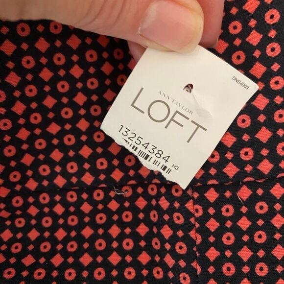 ANN Taylor Loft Women's 2 Marisa Pink Geometric Business Ankle‎ Pants Colorful - Picture 6 of 14